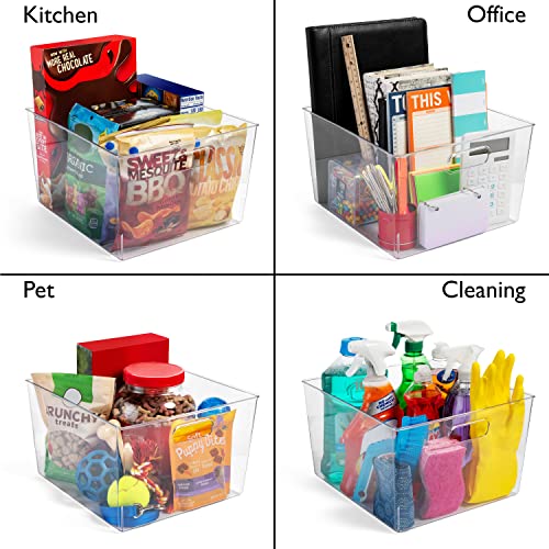 ClearSpace 8 Pack Clear Plastic Storage Bins for Kitchen Pantry Fridge Organization