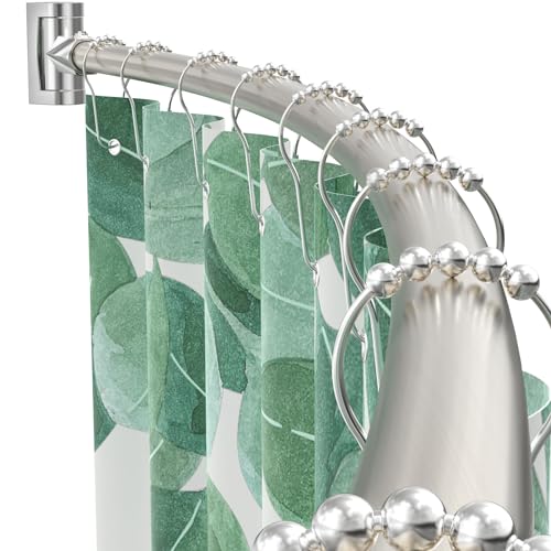 Adjustable Curved Shower Curtain Rod - Nickel Finish, 38-72 Inches, Brush Nickel Variation