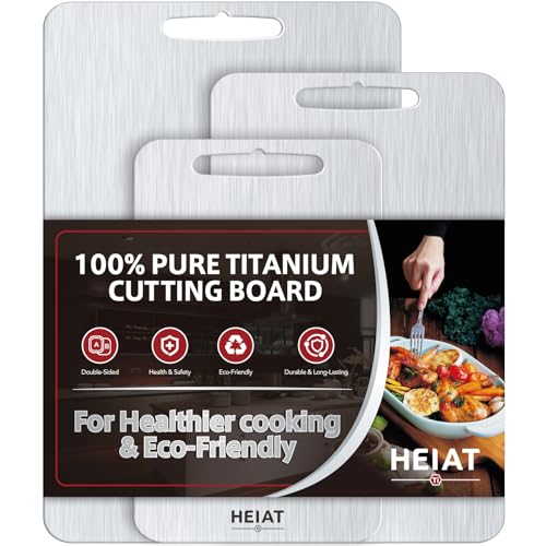 Silver 3-Piece Titanium Cutting Board Set - Double-Sided Chopping Boards for Kitchen