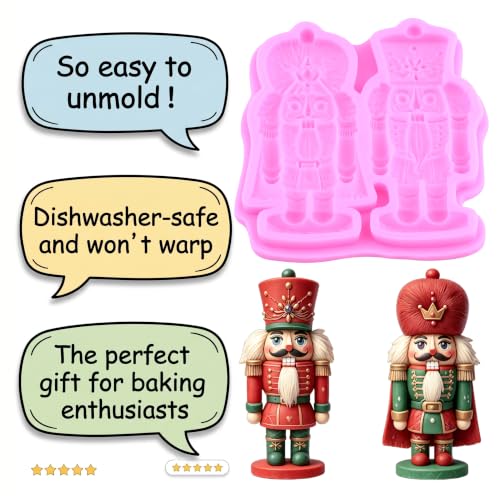 Nutcracker Silicone Mold 3D Christmas Soldier Fondant Mold - Style L