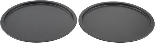 GoodCook Personal Pizza Pans - 10-Inch Nonstick Scratch-Resistant Steel | Set of 2, Gray