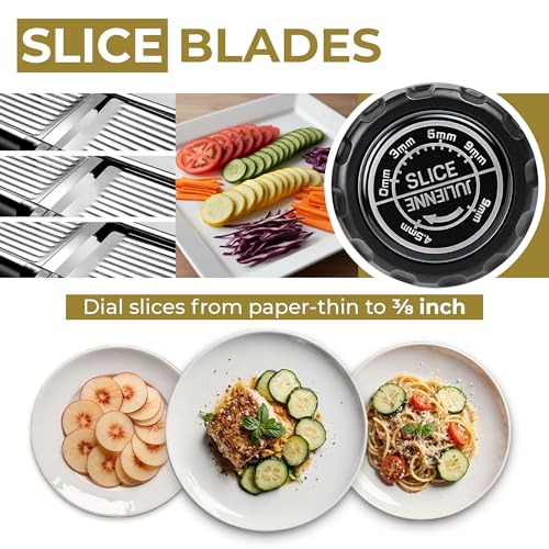Gramercy Kitchen Black Mandoline Food Slicer with 12 Adjustable Blades