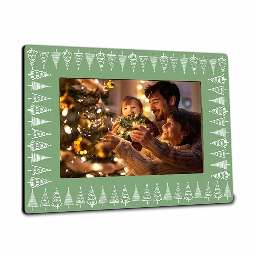 Christmas Photo Frame Fits The 4x6 Inches Picture - Christmas Wooden Frame Decoration For Home Office Party - Merry Christmas Tree Decorative Keepsake - Holiday Picture Frame For Gifting(Green) - A06