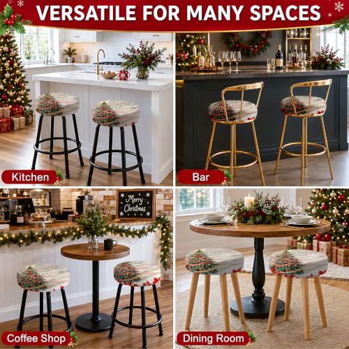 Bar Stool Covers Round Christmas 2-Pack, Fits 12-15 Inch Seats