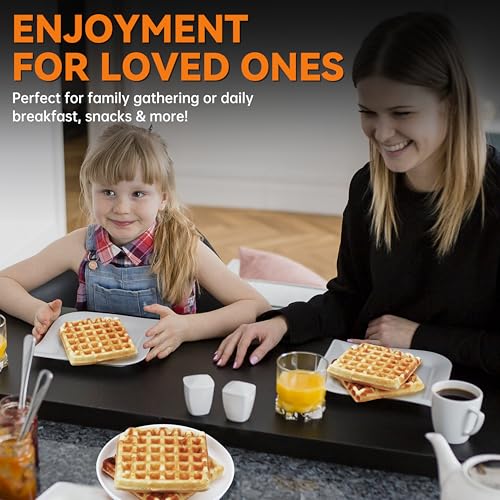 Belgian Waffle Maker Aqua 4-Slice Nonstick Square Waffle Iron - Family Size