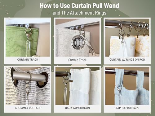 36 Inch Acrylic Curtain Pull Wand Set - Clear Drapery Opener (4 Pack)