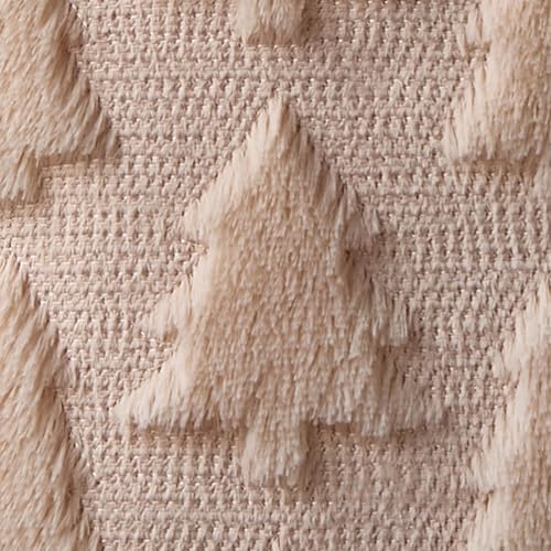 DFXSZ Christmas Tree Pillow Covers 12x20 inch Christmas Decoration Beige Soft Plush Faux Fur Jacquard Throw Pillows for Bedroom Sofa Holiday Festivals Winter Home Decor YZT101B12