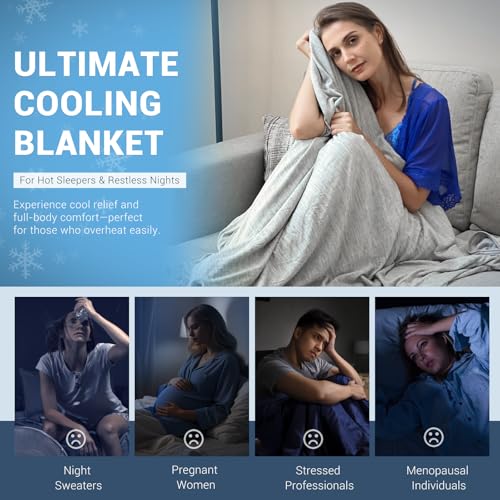 Elegear Arc-Chill 3.0 Cooling Blanket Twin Grey - Stay Cool & Sleep Better