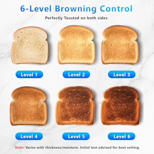 SAKAMOSH Silver 4-Slice Touch Screen Toaster with Wide Slots & Memory Function