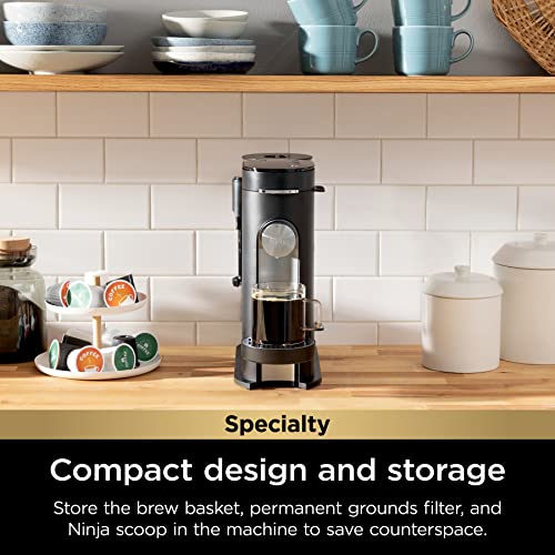 Single-Serve Coffee Maker with Pods Grounds & Milk Frother, 6-24 oz Travel Mug