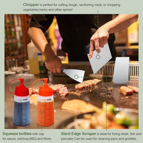 EWFEN 237pcs Griddle Accessories Kit for Blackstone Flat Top Grill Spatula Set with Cover