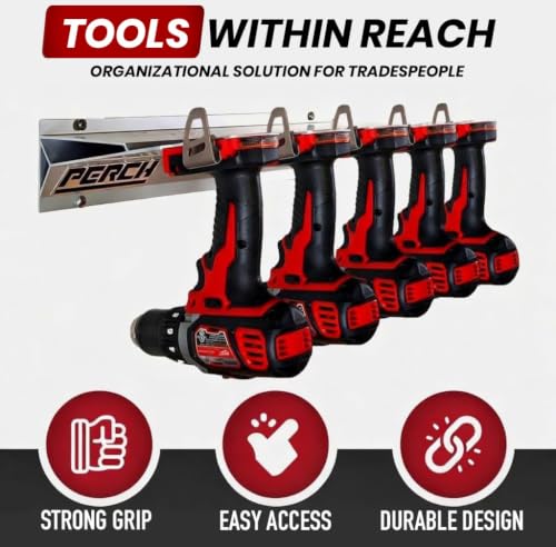 Universal Tool Organizer Rack for Milwaukee M18 18V - Holds 5 Cordless Power Tools