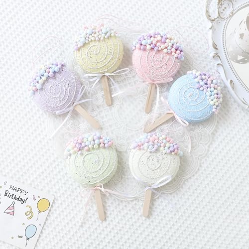 Christmas Lollipop Ornaments 6pcs Pastel Color Candy Tree Hanging Set