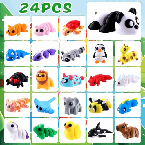 JOICEE 2026 Christmas Advent Calendar with 24 Multicolor 3D Animal Fidget Toys