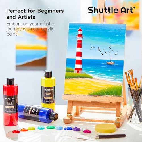 Acrylic Paint Set 12 Colors - 8.45oz Bulk Painting Supplies for Artists, Kids & Crafts - Variation of 12 Colors / 8.45 Fl Oz