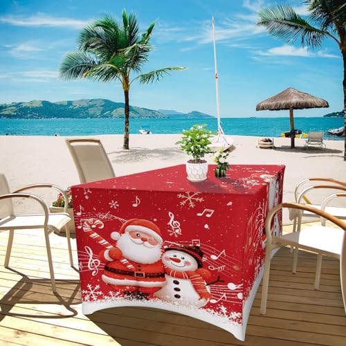 Cute Santa Claus Snowman 6FT Tablecloth for 6ft Rectangular Tables – Uorisanigo