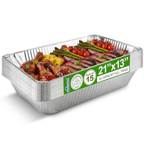 Disposable Aluminum Steam Table Pan - Full Size Deep Foil Baking & Serving Tray - 15 Inch