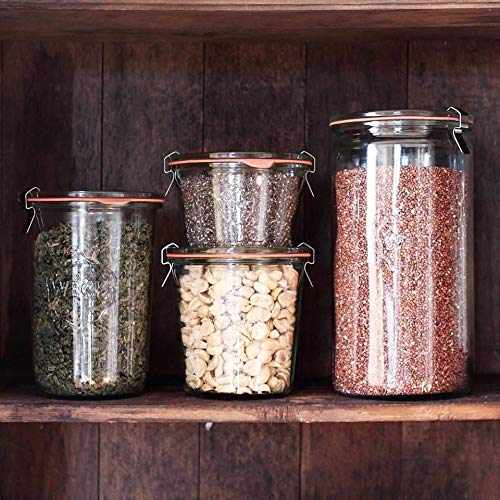 Weck Jar 974 - 1.5L Glass Jars with Large Storage Capacity - Preserving Jars with Airtight Lids Suitable for Pickling - Heat Resistant Canning Jars - Microwave Safe - (1 Jar with Glass Lid) 54 fl. oz