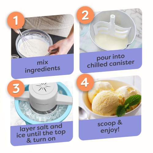 4 Qt Electric Ice Cream Maker - Blue Soft Serve Machine for Frozen Yogurt & Gelato