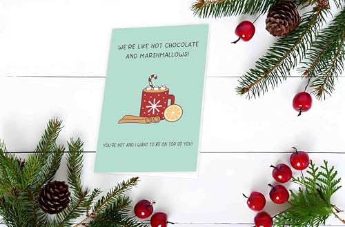 Cheeky Christmas Card for Him with Chocolate and Marshmallows - Naughty Holiday Gift