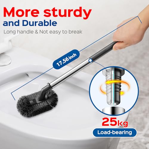 Toilet Plunger and Brush Set with Stainless Steel Handle - 2 Pack