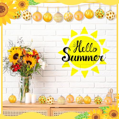 24 Pcs Sunflower Christmas Tree Ornaments - Cute Sunflower Hanging Decorations