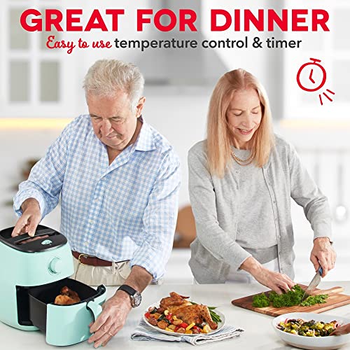 Dash Tasti-Crisp 2.6 Qt Small Air Fryer - Aqua, Compact Countertop Oven for 1-2 People