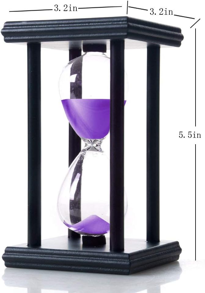 60-Minute Wood Sand Timer Hourglass | Bellaware White Decorative Timer