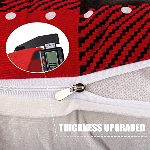 Christmas Pillow Covers 18x18 Set of 4 Winter Throw Pillow Covers Holiday Buffalo Plaid Pillow Covers Merry Christmas Pillows for Couch Sofa Home Decor Xmas Cushion Covers Indoor Decor Thicker