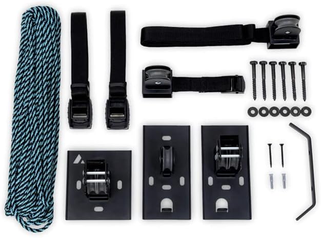 Teal Triangle Ceiling Storage Hoist - Heavy-Duty Garage Pulley Lift System | Holds 150 lbs for 8-10 ft Ceilings