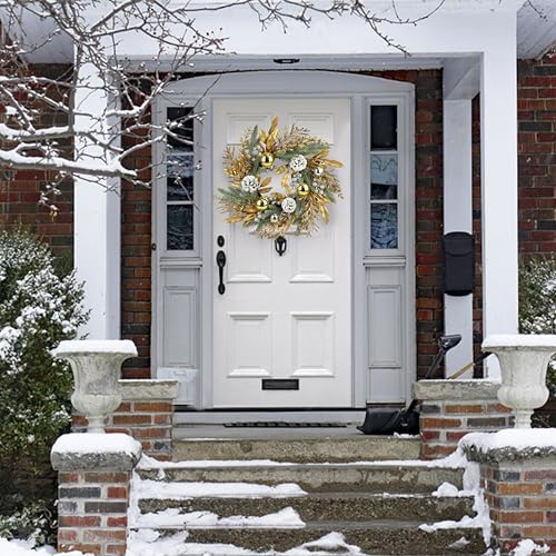 Zavothy 19-Inch Christmas Wreath with Warm Lights, Balls, Pine Cones & Berries - Variation 2