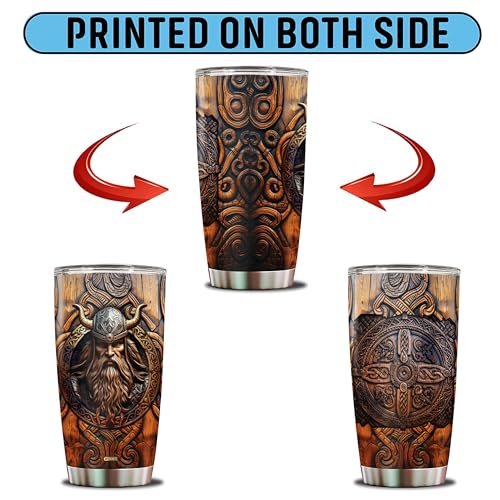 Viking Cup Tumbler 20oz Gifts for Men Dad Husband Vikings Stainless