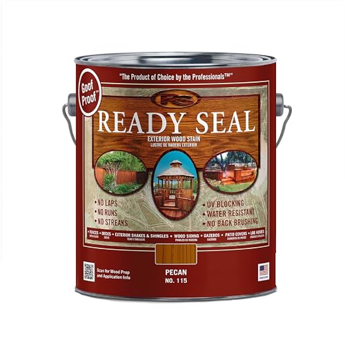 Ready Seal Exterior Wood Stain & Sealer Pecan 1 Gallon - No Drips, UV Protection