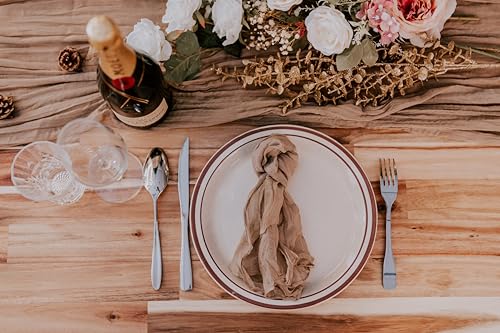 Cream Table Runner 35" x 120" (305cm) 10 Pack Napkins (19.6"*19.6" )