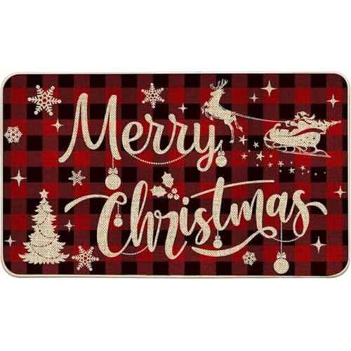 pinata Chirstmas Door Mat 17x29 Inch, Merry Chirstmas Doormat Outdoor, Red Welcome Mats Rug for Front Door Decorations Indoor