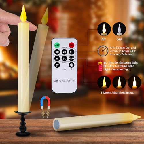 Cosylive 9 Pack Christmas Window Candles with Remote Timer – Flameless Taper Candles with Suction Cups