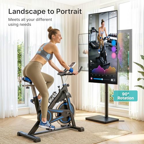 Pegzone Floor TV Stand with 90° Rotation for 32-65 Inch TVs - Black