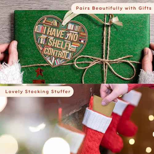 TUMSHANIP Book Lovers Ornament - Books Club, Bookworms, Reader Tree Ornaments - Book Lover Gifts, Reading Librarian Gifts - Gift for Book Lovers Women Men - Wood & Acrylic Christmas Ornament 2025