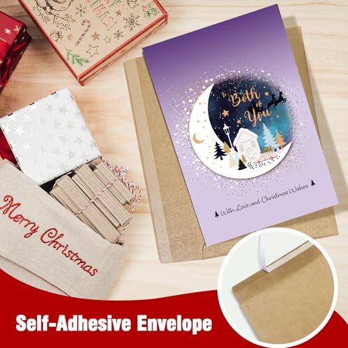 WDphouly Christmas Card for Couples - 'Both of You' Holiday Greeting Card with Envelope - WD-056