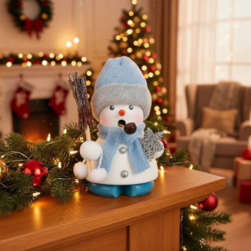 German Christian Ulbricht Snowman Incense Smoker - Handcrafted Erzgebirge Decor