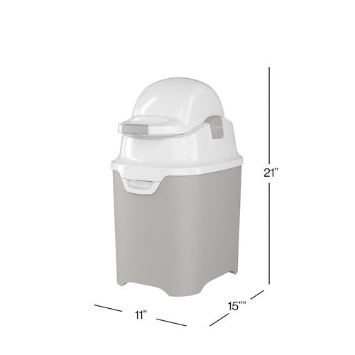 Foundations Mini Diaper Pail - Airtight, Odorless Disposal for Up to 30 Newborn Diapers | Gray