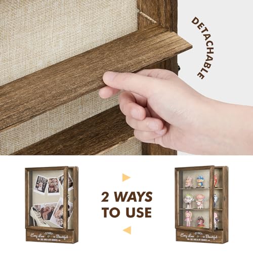 AW Bridal 11x16 Brown Shadow Box Frame with Removable Shelves & Drawers, Love Story Edition