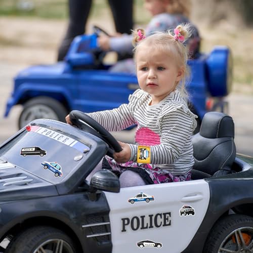 74PCS Party Favors - 24PCS Police Officer Slap Bracelets, 50PCS Stickers for Police Decorations, Kids Gifts, Classroom Rewards, Prizes, Carnival, Christmas