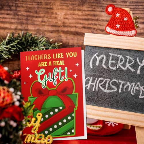 Foil Christmas Thank You Cards for Teachers 12Pcs with Envelopes – Fancy Land