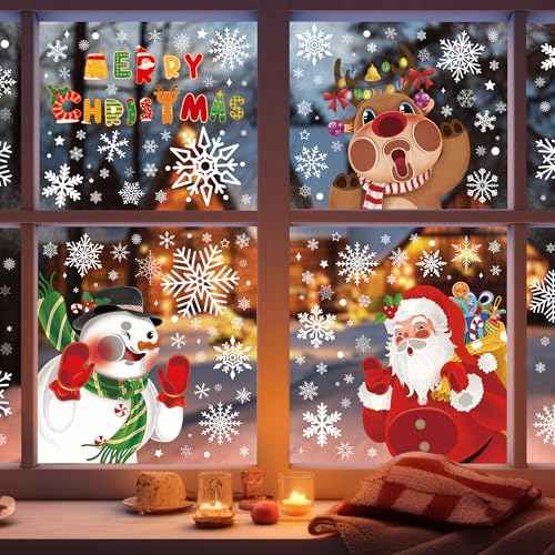 Funnlot Christmas Window Clings Christmas Window Decorations Double Sided Christma s Decorations for Glass Xmas Holiday Home Office School