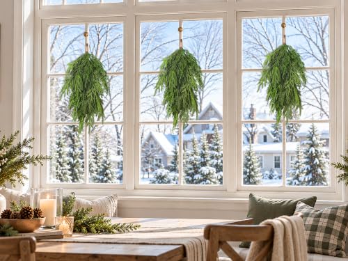 4PCS 24-Inch Norfolk Pine Cedar Swag Christmas Door Decor - Variation 4