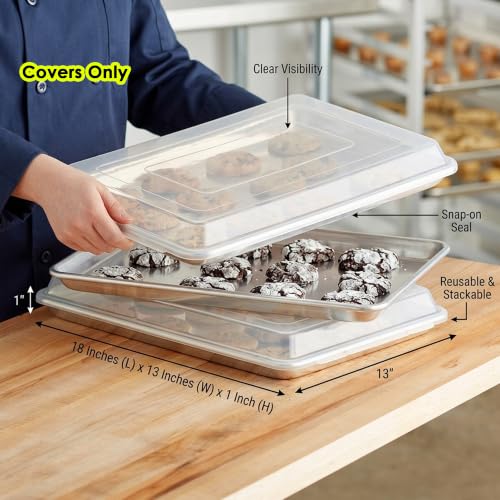 Half Size Sheet Pan Cover 18x13 Inches Pack of 6 Translucent BPA-Free Plastic