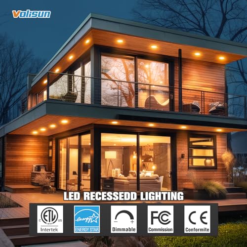 White 6 Inch Recessed LED Lighting Kit - 5 CCT, Dimmable, 1080LM, 13W