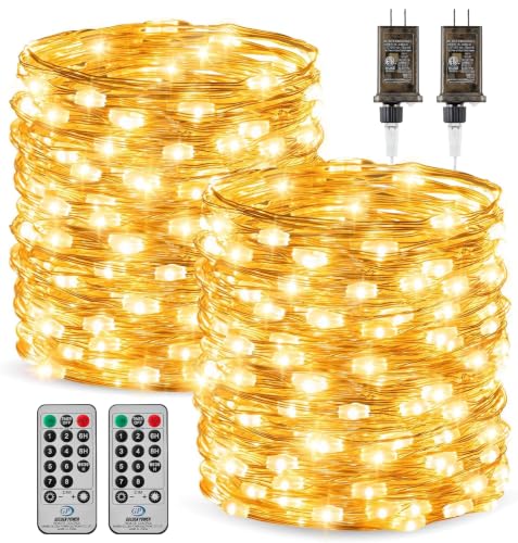 Minetom 66 Feet 200 LEDs USB Fairy String Lights with Remote, Copper