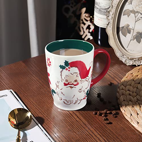 NymphFable 20 oz Hand-Painted Santa Claus Mug - Ceramic Coffee & Tea Cup